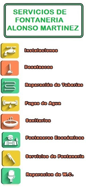 servicios de fontaneria en Alonso Martinez